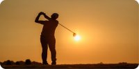Golfer At Sunset Photo License Plate