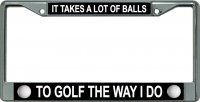 Lot Of Balls Golf Chrome License Plate Frame