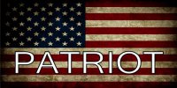 Patriot On American Flag Photo License Plate