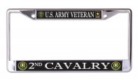 U.S. Army 2nd Cavalry Veteran Chrome License Plate Frame