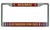 USMC Distinguished Flying Cross Chrome License Plate Frame