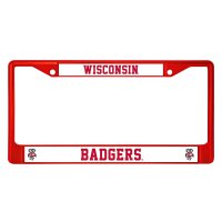 Wisconsin Badgers Anodized Red License Plate Frame