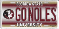 Florida State Seminoles GO NOLES Metal License Plate