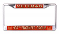 U.S. Army 937th Engineer Veteran Chrome License Plate Frame
