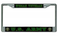 U.S. Army Woman Veteran Chrome License Plate Frame