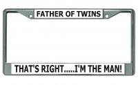Father Of Twins … Chrome License Plate Frame