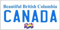 British Columbia Canada Photo License Plate