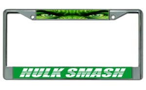 Hulk Smash Chrome License Plate Frame