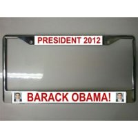 Obama President 2012 Chrome License Plate Frame