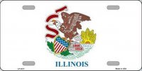 Illinois State Flag Metal License Plate