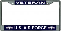 Air Force Veteran Star Logo Chrome License Plate Frame
