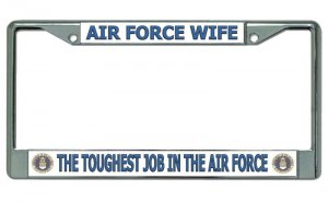 Air Force Wife Chrome License Plate Frame