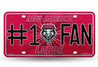 New Mexico Lobos #1 Fan Glitter License Plate