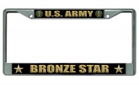 U.S. Army Bronze Star Chrome License Plate Frame