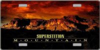 Arizona Superstition Mountains Sunset License Plate