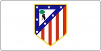 Atletico Madrid White Soccer Photo License Plate