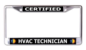 HVAC Technician Chrome License Plate Frame