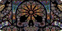 Sugar Skull Design Stained Glass Photo License Plate
