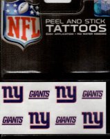 New York Giants 8-PC Peel And Stick Tattoo Set