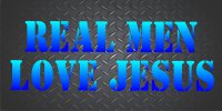 Real Men Love Jesus Black Diamond Plate Photo License Plate
