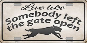 Gate Open Metal LICENSE PLATE