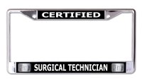 Surgical Technician Chrome License Plate Frame