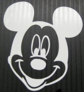 Mickey Mouse Head White 4" x 4" Decal