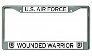 U.S. Air Force Wounded Warrior Chrome License Plate Frame