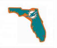 Miami Dolphins Home State Vinyl Sticker