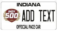 Indy 500 Pace Car Custom Photo License Plate