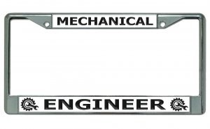 Mechanical Engineer Chrome License Plate Frame