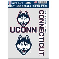 University Of Connecticut Huskies 3 Fan Pack Decals