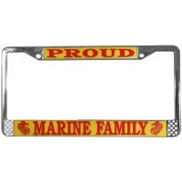 U.S. Marines Proud Marine Family Chrome License Plate Frame