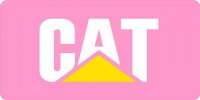 Caterpillar Logo On Pink Photo License Plate