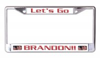 Lets Go Brandon Chrome License Plate Frame