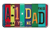 A-1 DAD Cut Style Metal Art License Plate