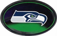 Seattle Seahawks Chrome Die Cut Oval Decal