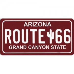 Route 66 (Red) Photo License Plate
