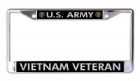 U.S. Army Vietnam Veteran Silver Letter Chrome Frame