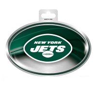 New York Jets Chrome Die Cut Oval Decal