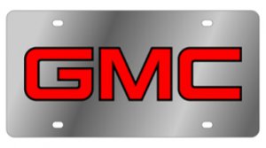 GMC Logo Mirror Laser Cut License Plate
