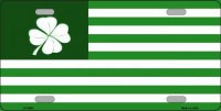Green Shamrock Flag Metal License Plate