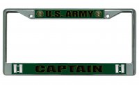 U.S. Army Captain Chrome Photo License Plate Frame