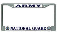 Army National Guard Chrome Metal License Plate Frame