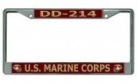 DD-214 U.S. Marine Corps Chrome License Plate Frame