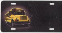 School Bus Airbrush License Plate