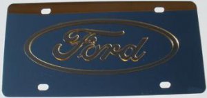 Ford Gold Logo Stainless Steel License Plate