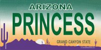 Arizona Princess Photo License Plate