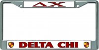 Delta Chi Chrome License Plate Frame