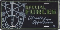 Special Forces Liberate From Oppression Metal License Plate